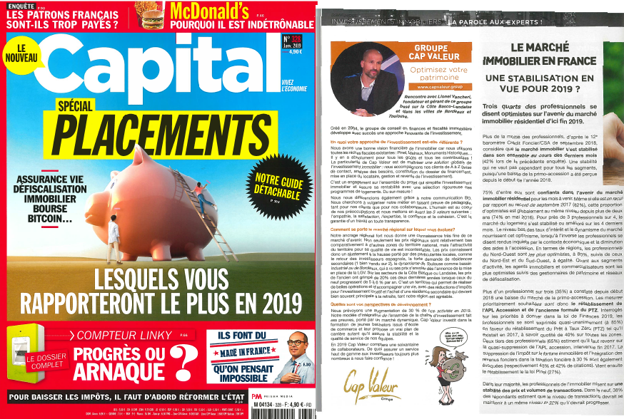 INTERVIEW – Magazine Capital n°328 JANVIER 2019